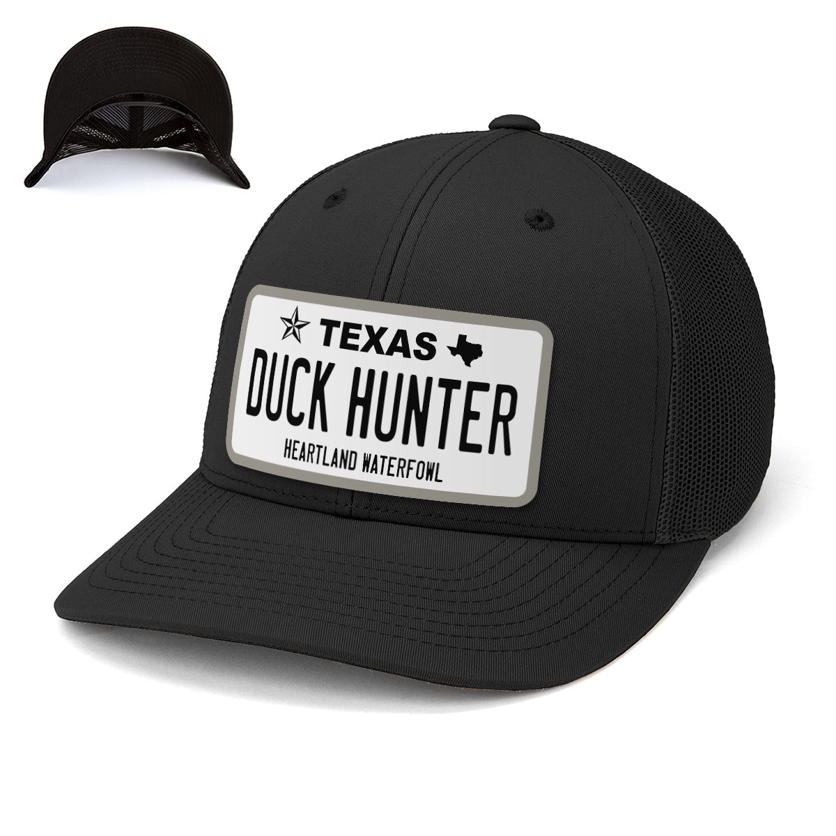 Texas Duck Hunter White License plate hat